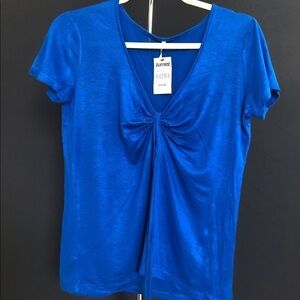 Clements Blue Rouch Top